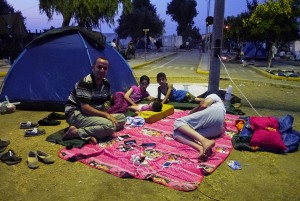 Syrian family in Kara Tepe camp